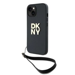 Etui DKNY Wrist Strap Stock Logo na iPhone 15 / 14 / 13 - czarne