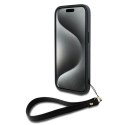 Etui DKNY Wrist Strap Stock Logo na iPhone 15 Plus - czarne