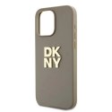 Etui DKNY Wrist Strap Stock Logo na iPhone 15 Pro Max - beżowe