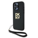 Etui DKNY Wrist Strap Stock Logo na iPhone 15 Pro Max - czarne