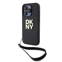 Etui DKNY Wrist Strap Stock Logo na iPhone 15 Pro - czarne