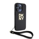 Etui DKNY Wrist Strap Stock Logo na iPhone 15 Pro - czarne