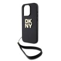 Etui DKNY Wrist Strap Stock Logo na iPhone 15 Pro - czarne