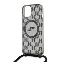 Etui Karl Lagerfeld IML Crossbody Monogram Karl & Choupette Head MagSafe na iPhone 15 / 14 / 13 - czarne