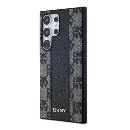 Etui DKNY Leather Checkered Mono Pattern MagSafe na Samsung Galaxy S24 Ultra - czarne