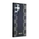 Etui DKNY Leather Checkered Mono Pattern MagSafe na Samsung Galaxy S24 Ultra - czarne