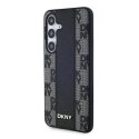 Etui DKNY Leather Checkered Mono Pattern MagSafe na Samsung Galaxy S24+ - czarne