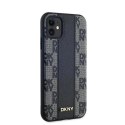 Etui DKNY Leather Checkered Mono Pattern MagSafe na iPhone 11 / Xr - czarne