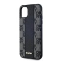 Etui DKNY Leather Checkered Mono Pattern MagSafe na iPhone 11 / Xr - czarne