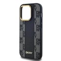 Etui DKNY Leather Checkered Mono Pattern MagSafe na iPhone 13 Pro / 13 - czarne