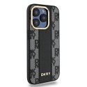 Etui DKNY Leather Checkered Mono Pattern MagSafe na iPhone 15 Pro Max - czarne