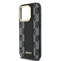 Etui DKNY Leather Checkered Mono Pattern MagSafe na iPhone 15 Pro Max - czarne