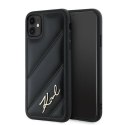 Etui Karl Lagerfeld Diagonal Quilted Script na iPhone 11 / Xr - czarne