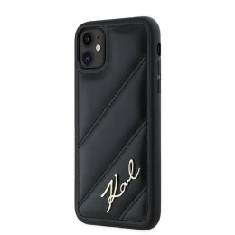 Etui Karl Lagerfeld Diagonal Quilted Script na iPhone 11 / Xr - czarne