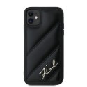 Etui Karl Lagerfeld Diagonal Quilted Script na iPhone 11 / Xr - czarne