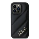 Etui Karl Lagerfeld Diagonal Quilted Script na iPhone 13 Pro / 13 - czarne