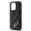 Etui Karl Lagerfeld Diagonal Quilted Script na iPhone 13 Pro / 13 - czarne