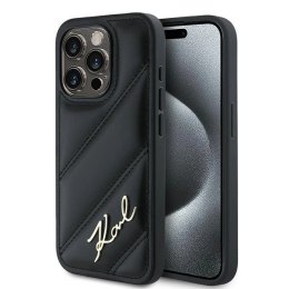 Etui Karl Lagerfeld Diagonal Quilted Script na iPhone 13 Pro Max - czarne