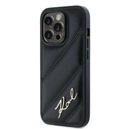 Etui Karl Lagerfeld Diagonal Quilted Script na iPhone 13 Pro Max - czarne