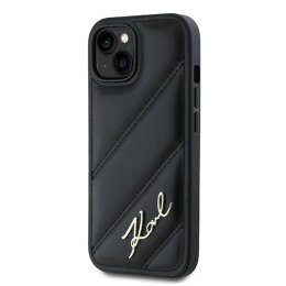 Etui Karl Lagerfeld Diagonal Quilted Script na iPhone 13 - czarne