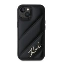 Etui Karl Lagerfeld Diagonal Quilted Script na iPhone 13 - czarne