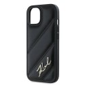 Etui Karl Lagerfeld Diagonal Quilted Script na iPhone 13 - czarne