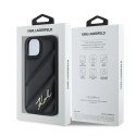 Etui Karl Lagerfeld Diagonal Quilted Script na iPhone 13 - czarne