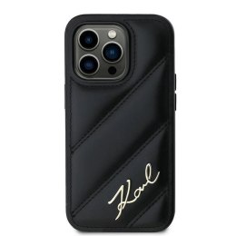 Etui Karl Lagerfeld Diagonal Quilted Script na iPhone 14 Pro Max - czarne