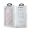 Etui Karl Lagerfeld Diagonal Quilted Script na iPhone 14 Pro - różowe