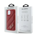 Etui Karl Lagerfeld Diagonal Quilted Script na iPhone 15 / 14 / 13 - czerwone