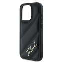 Etui Karl Lagerfeld Diagonal Quilted Script na iPhone 15 Pro Max - czarne