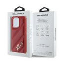 Etui Karl Lagerfeld Diagonal Quilted Script na iPhone 15 Pro Max - czerwone