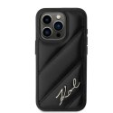 Etui Karl Lagerfeld Diagonal Quilted Script na iPhone 15 Pro - czarne