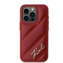 Etui Karl Lagerfeld Diagonal Quilted Script na iPhone 15 Pro - czerwone