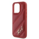 Etui Karl Lagerfeld Diagonal Quilted Script na iPhone 15 Pro - czerwone