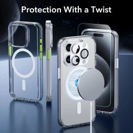 Zestaw ESR Classic Pro Set Halolock MagSafe etui + szkło na wyświetlacz i aparat na iPhone 15 Pro - przezroczyste