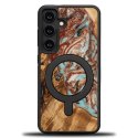 Etui Bewood Unique MagSafe Jowisz z drewna i żywicy na Samsung Galaxy A55 5G - miedziano-białe