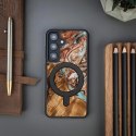 Etui Bewood Unique MagSafe Jowisz z drewna i żywicy na Samsung Galaxy A55 5G - miedziano-białe