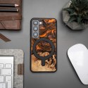 Etui Bewood Unique MagSafe Orange z drewna i żywicy na Samsung Galaxy S23 - pomarańczowo-czarne