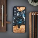 Etui Bewood Unique MagSafe Planeta Ziemia z drewna i żywicy na Samsung Galaxy S24+ - niebiesko-zielone