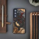 Etui Bewood Unique MagSafe Pluton z drewna i żywicy na Samsung Galaxy A55 5G - czarno-niebieskie