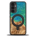 Etui Bewood Unique MagSafe Tokyo z drewna i żywicy na Samsung Galaxy A54 5G - zielono-niebieskie