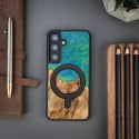 Etui Bewood Unique MagSafe Tokyo z drewna i żywicy na Samsung Galaxy A55 5G - zielono-niebieskie