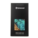 Etui Bewood Unique MagSafe Turquoise z drewna i żywicy na iPhone 15 Plus - turkusowo-czarne