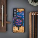 Etui Bewood Unique MagSafe Vegas z drewna i żywicy na Samsung Galaxy A55 5G - różowo-niebieskie