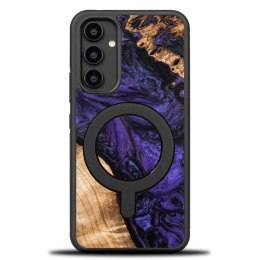 Etui Bewood Unique MagSafe Violet z drewna i żywicy na Samsung Galaxy A54 5G - fioletowo-czarne