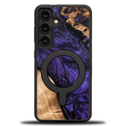 Etui Bewood Unique MagSafe Violet z drewna i żywicy na Samsung Galaxy A55 5G - fioletowo-czarne