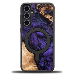 Etui Bewood Unique MagSafe Violet z drewna i żywicy na Samsung Galaxy S23 FE - fioletowo-czarne