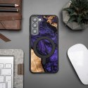 Etui Bewood Unique MagSafe Violet z drewna i żywicy na Samsung Galaxy S23+ - fioletowo-czarne