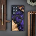 Etui Bewood Unique MagSafe Violet z drewna i żywicy na Samsung Galaxy S24 Ultra - fioletowo-czarne